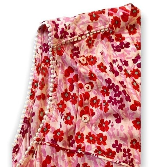 NWT Poupette St Barth Mini Dress, Felicia Floal Mini Dress, Pink Daffodil - Picture 8 of 15